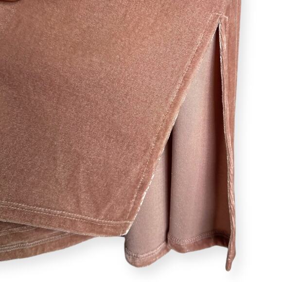 Mystree Pink Velour Mini Belted Shift Dress With Embroidered Flowers Women's L - Picture 6 of 9